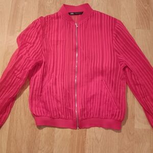 Zara Women's Red Bomber Jacket